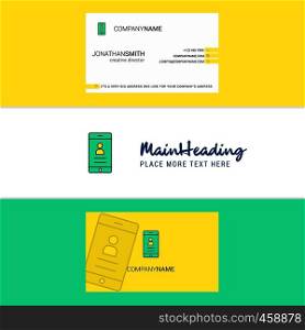 Beautiful User profile Logo and business card. vertical Design Vector