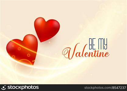 beautiful valentines day background with 3d red hearts