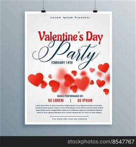 beautiful valentines day party flyer design
