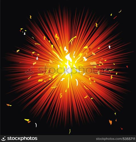 Beautiful vector fireworks on black background