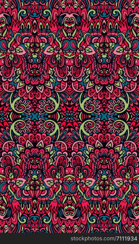 Beautiful vector vintage floral damask motif seamless pattern. Arabesque liquid endless texture. Fantasy colorful festive background. Beautiful vector vintage floral damask motif seamless pattern