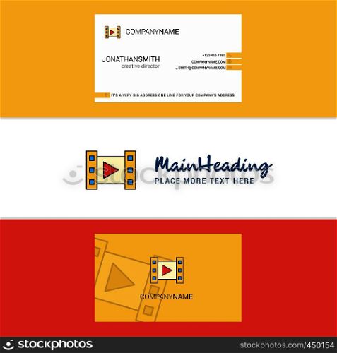 Beautiful Video Logo and business card. vertical Design Vector