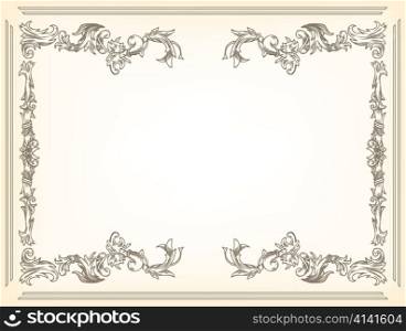 beautiful vintage illustration of a floral frame