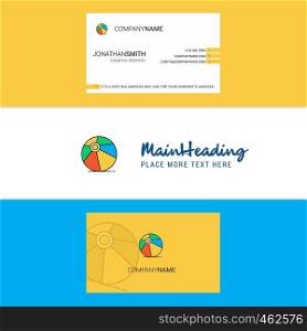 Beautiful Volley ball Logo and business card. vertical Design Vector