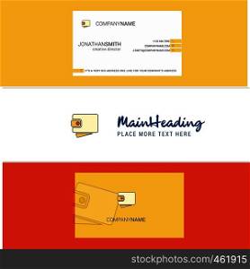 Beautiful Wallet Logo and business card. vertical Design Vector