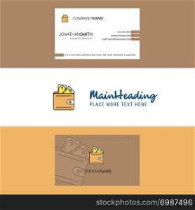Beautiful Wallet Logo and business card. vertical Design Vector