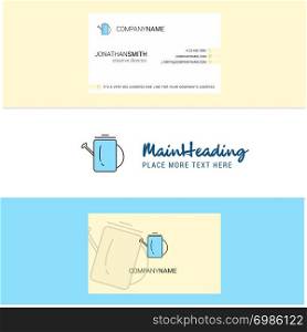Beautiful Water shower Logo and business card. vertical Design Vector