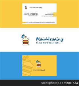 Beautiful Water sports bottle Logo and business card. vertical Design Vector