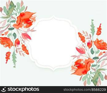 beautiful watercolor flower background with text space