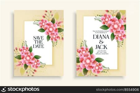 beautiful wedding floral invitation card design template