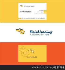 Beautiful Whistle Logo and business card. vertical Design Vector