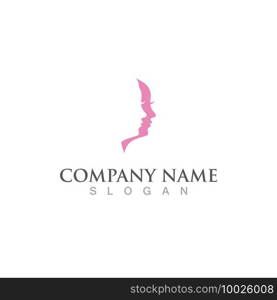 Beautiful woman hair salon logo