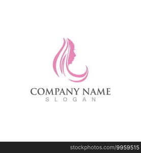 Beautiful woman hair salon logo