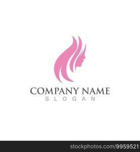 Beautiful woman hair salon logo