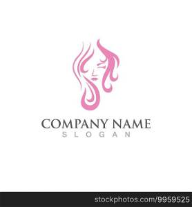 Beautiful woman hair salon logo