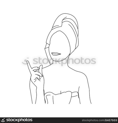 Beautiful Woman Line Art, Wall Decoration 