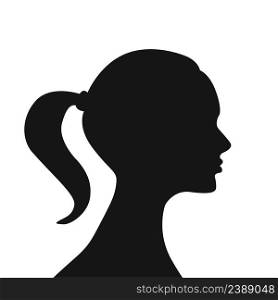 Beautiful woman silhouette isolated on white background. Stock vector. Beautiful woman silhouette isolated on white background.