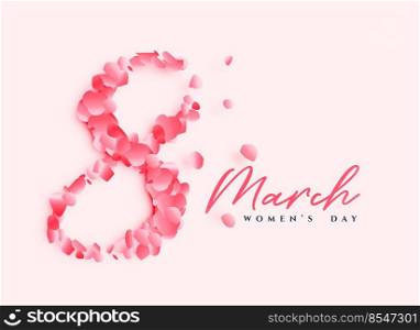 beautiful women’s day poster design with number 8 written with rose petals