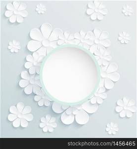 Beautiful wreath of spring flowers white daisies.vector