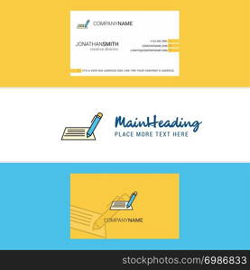 Beautiful Writing Logo and business card. vertical Design Vector