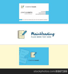 Beautiful Writing on notes Logo and business card. vertical Design Vector