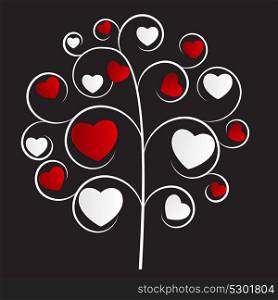 Beautuful Heart Tree Vector Illustration on Black Backgrouund EPS10. Beautuful Heart Tree Vector Illustration