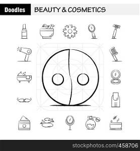 Beauty And Cosmetics Hand Drawn Icons Set For Infographics, Mobile UX/UI Kit And Print Design. Include: Beauty, Cosmetic, Lipstick, Cosmetic, Mortar, Natural, Vessel, Flower, Icon Set - Vector