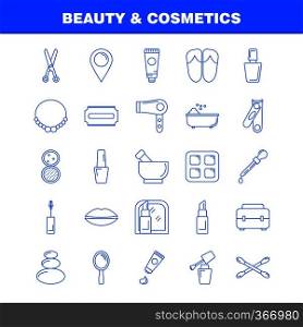Beauty And Cosmetics Line Icon for Web, Print and Mobile UX/UI Kit. Such as  Jewel, Necklace, Present, Lips, Cosmetic, Mouth, Beauty, Clothes, Pictogram Pack. - Vector