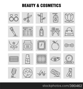 Beauty And Cosmetics Line Icons Set For Infographics, Mobile UX/UI Kit And Print Design. Include: Beauty, Buds, Cotton, Makeup, Woman, Cosmetic, Beauty, Love, Icon Set - Vector
