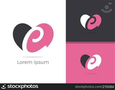 Beauty and Cosmetics Products C letter logo design, letter C in heart vector icon. 