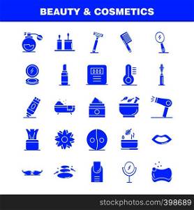 Beauty And Cosmetics Solid Glyph Icons Set For Infographics, Mobile UX/UI Kit And Print Design. Include: Beauty, Cosmetic, Lipstick, Cosmetic, Mortar, Natural, Vessel, Flower, Icon Set - Vector