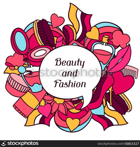 Beauty and fashion background design with cosmetic accessories. Beauty and fashion background design with cosmetic accessories.