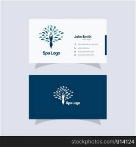 Beauty and fashion vector logo and spa salon lady with herbal tree leave vector illustration.