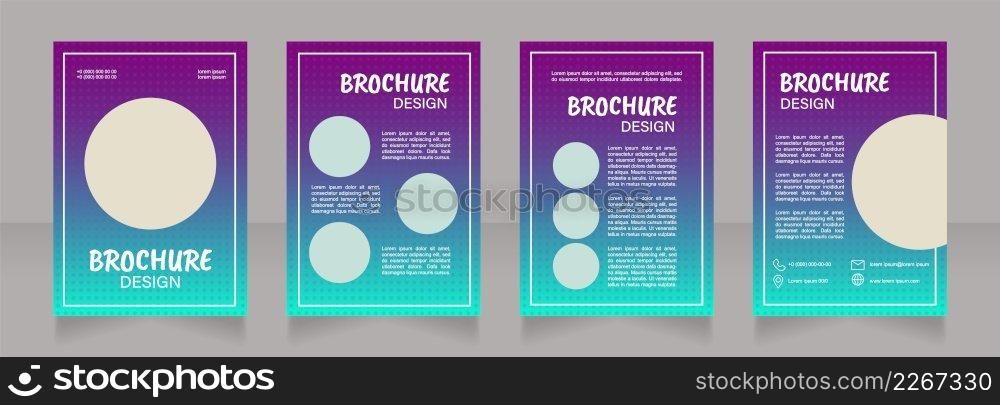 Beauty and glamour blank brochure design. Fashion store. Template set with copy space for text. Premade corporate reports collection. Editable 4 paper pages. Caveat Brush, Acumin, Arial fonts used. Beauty and glamour blank brochure design