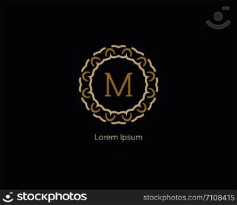 Beauty and spa letter M logo vector design. M letter vector icon. Cosmetics brand mandala style illustration.