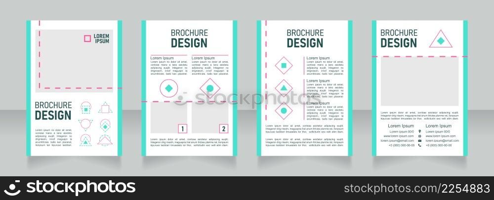Beauty blank brochure design. Template set with copy space for text. Premade corporate reports collection. Editable 4 paper pages. Bahnschrift SemiLight, Bold SemiCondensed, Arial Regular fonts used. Beauty blank brochure design