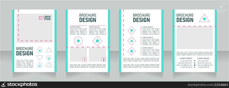 Beauty blank brochure design. Template set with copy space for text. Premade corporate reports collection. Editable 4 paper pages. Bahnschrift SemiLight, Bold SemiCondensed, Arial Regular fonts used. Beauty blank brochure design