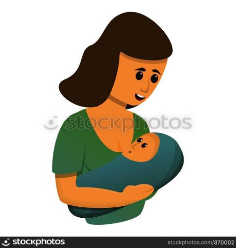 Beauty breastfeeding icon. Cartoon of beauty breastfeeding vector icon for web design isolated on white background. Beauty breastfeeding icon, cartoon style