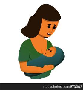 Beauty breastfeeding icon. Cartoon of beauty breastfeeding vector icon for web design isolated on white background. Beauty breastfeeding icon, cartoon style