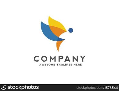 Beauty Butterfly design with colors logo vector illustration