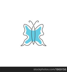 Beauty Butterfly line illustration logo template vector design