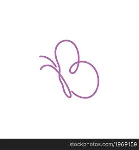 Beauty Butterfly line illustration logo template vector design