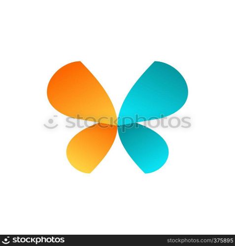 beauty colorized butterfly logo symbol icon vector design illustration