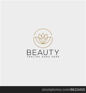 Beauty cosmetic line art logo template icon Vector Image