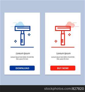 Beauty, Cosmetic, Razor, Salon Blue and Red Download and Buy Now web Widget Card Template