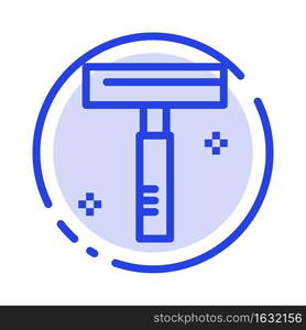 Beauty, Cosmetic, Razor, Salon Blue Dotted Line Line Icon