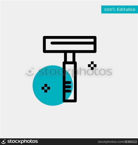 Beauty, Cosmetic, Razor, Salon turquoise highlight circle point Vector icon