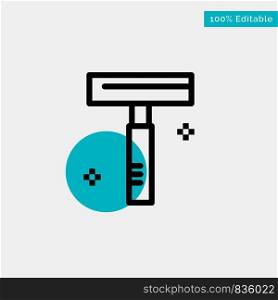 Beauty, Cosmetic, Razor, Salon turquoise highlight circle point Vector icon