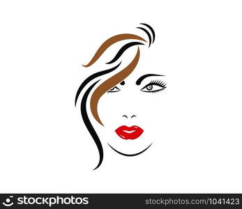 beauty face woman vector illustration template design