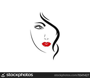 beauty face woman vector illustration template design